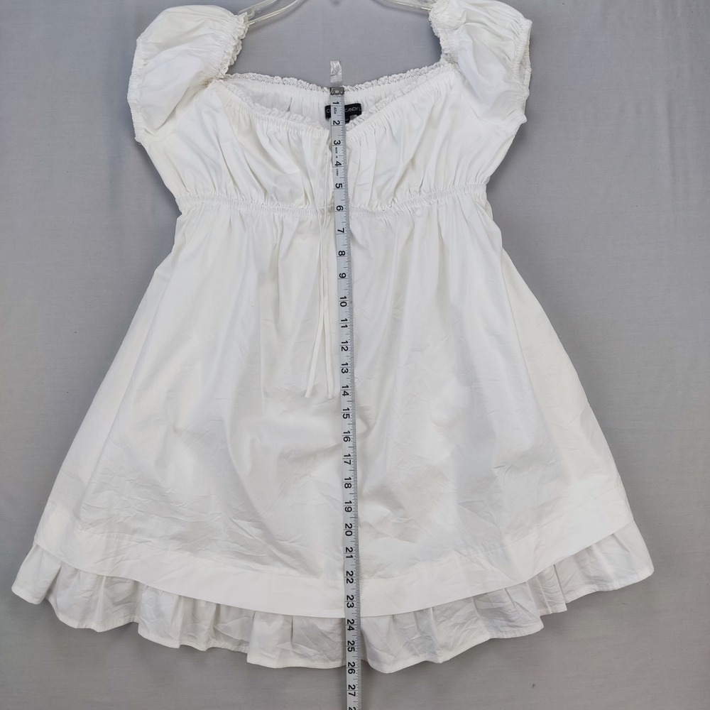 Cotton Candy LA Romper Women L White Mini Dress Cottagecore Lace Ruffle Pockets - Picture 6 of 9
